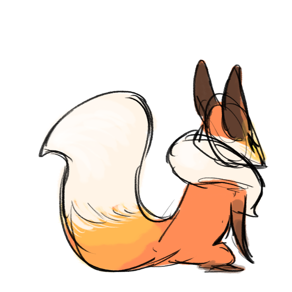 A small orange fox drawing.